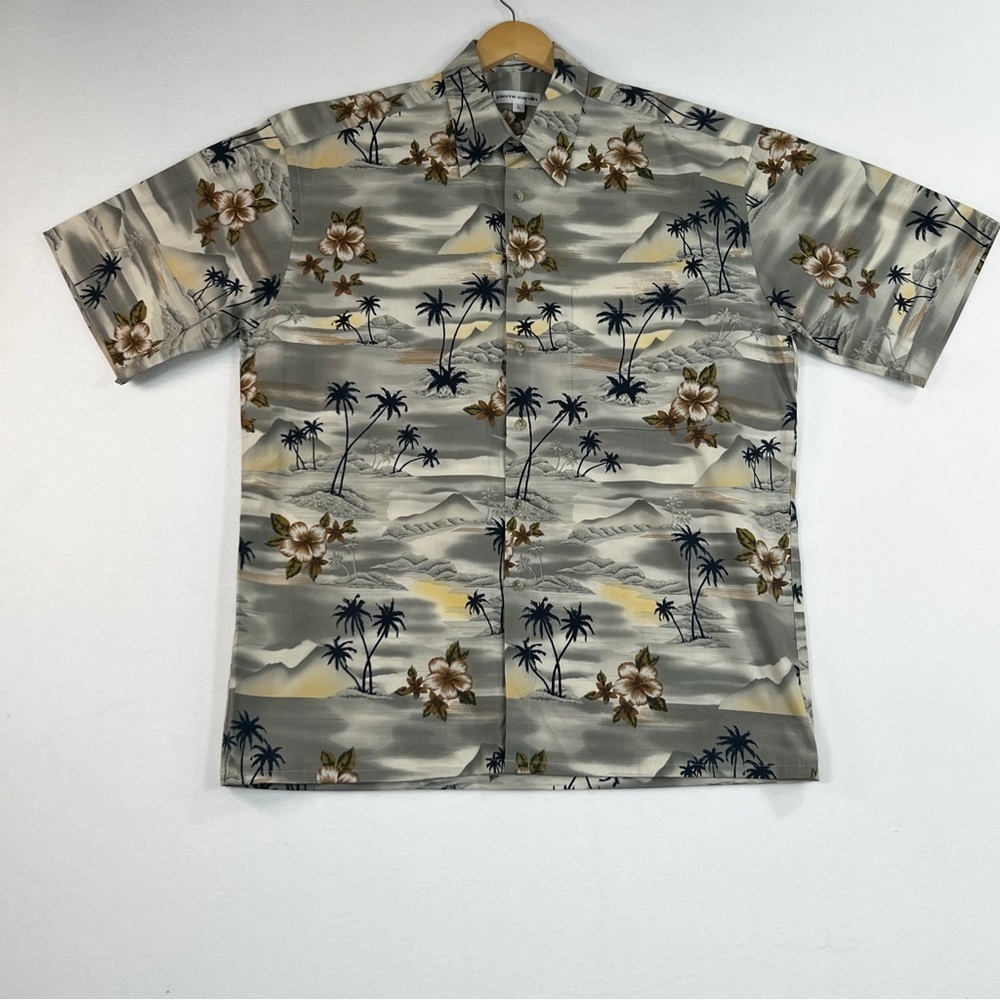 Pierre Cardin Hawaiian style tropical button downn shirt, size Large